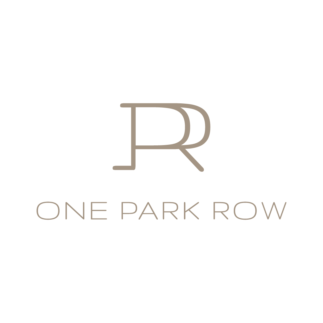 A logo with the text "One Park Row" below it.